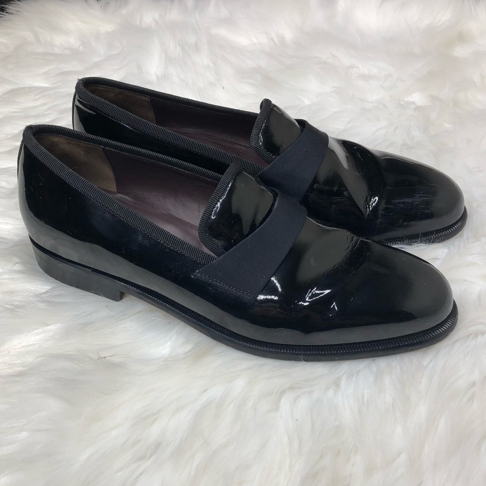 Salvatore Ferragamo Black Patent Leather Loafers